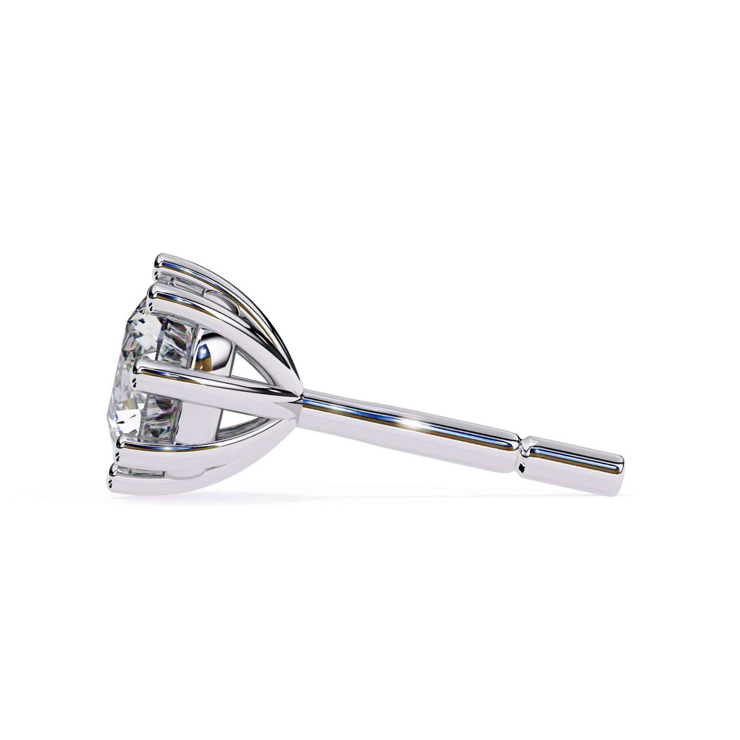 10K White Gold Lab Grown Diamond Solitaire Stud Earrings 2.55 ctw DAE-126