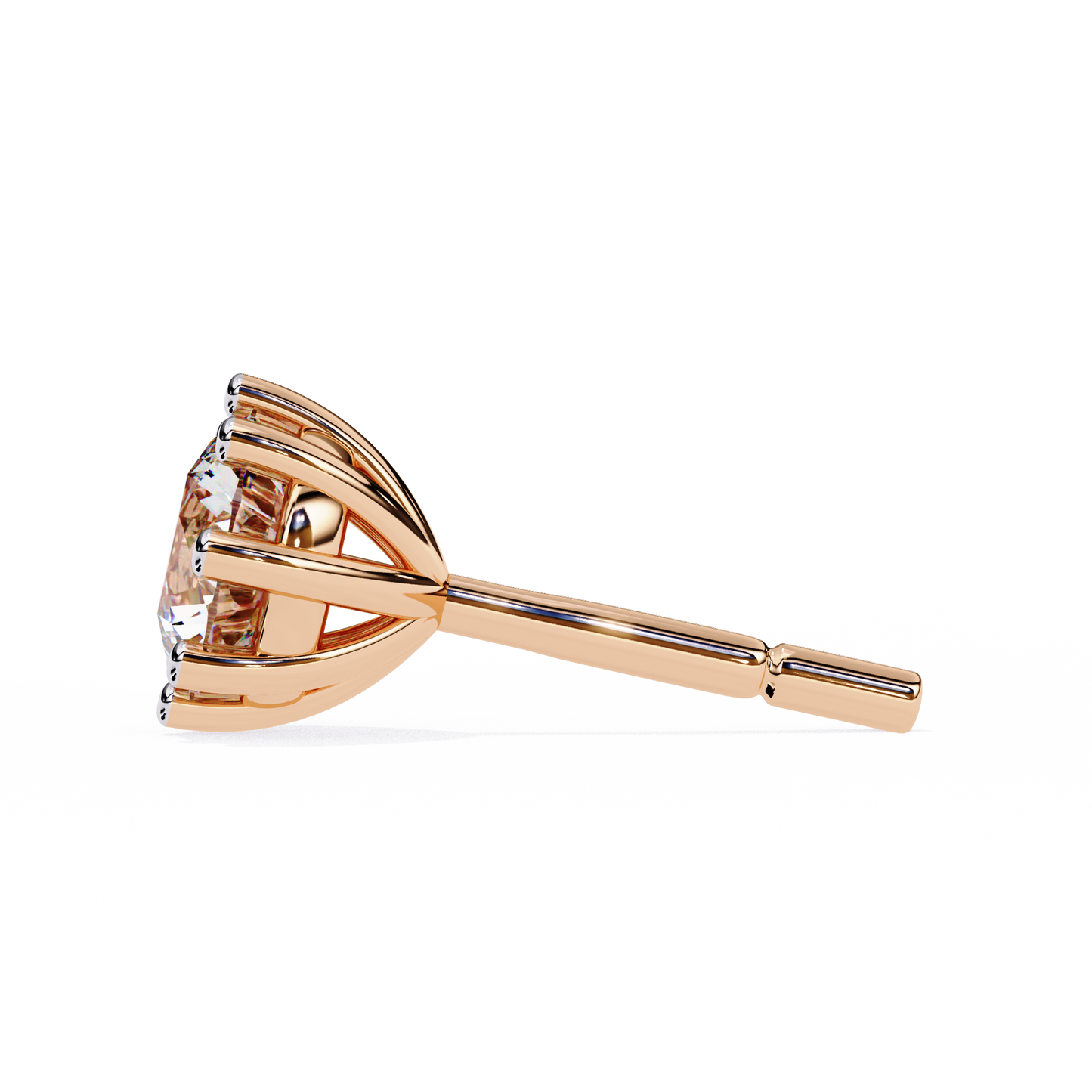 10K Rose Gold Lab Grown Diamond Solitaire Stud Earrings 2.55 ctw DAE-126