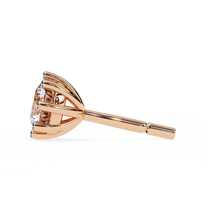 10K Rose Gold Lab Grown Diamond Solitaire Stud Earrings 2.55 ctw DAE-126