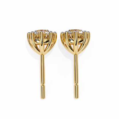 10K Yellow Gold Lab Grown Diamond Solitaire Stud Earrings 2.55 ctw DAE-126