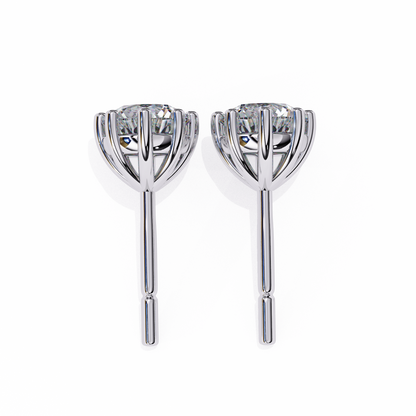 10K White Gold Lab Grown Diamond Solitaire Stud Earrings 2.55 ctw DAE-126
