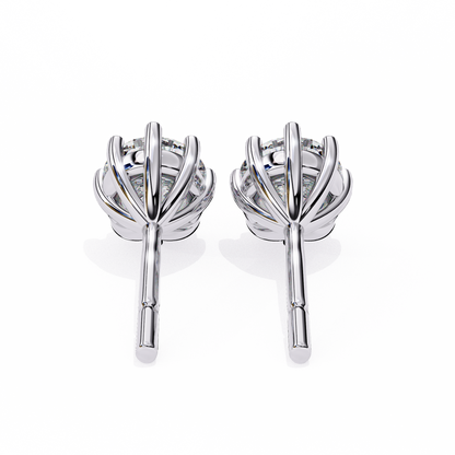 10K White Gold Lab Grown Diamond Solitaire Stud Earrings 2.55 ctw DAE-126