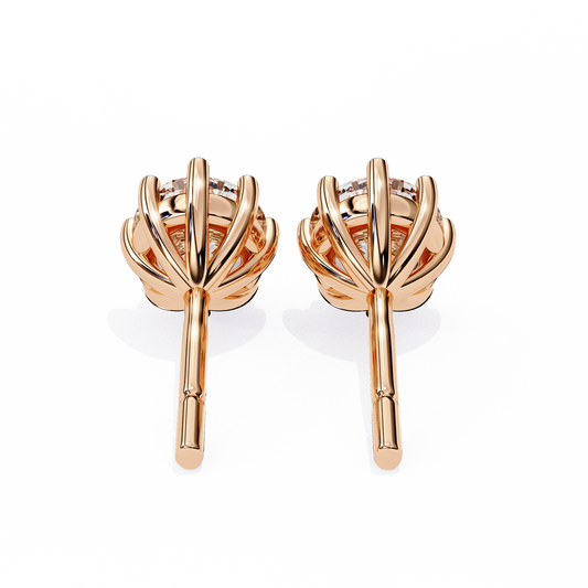 10K Rose Gold Lab Grown Diamond Solitaire Stud Earrings 2.55 ctw DAE-126
