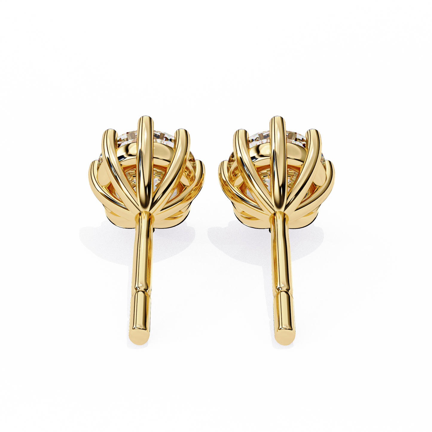10K Yellow Gold Lab Grown Diamond Solitaire Stud Earrings 2.55 ctw DAE-126