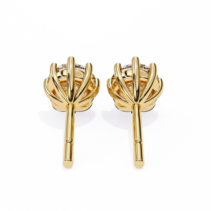 10K Yellow Gold Lab Grown Diamond Solitaire Stud Earrings 2.55 ctw DAE-126