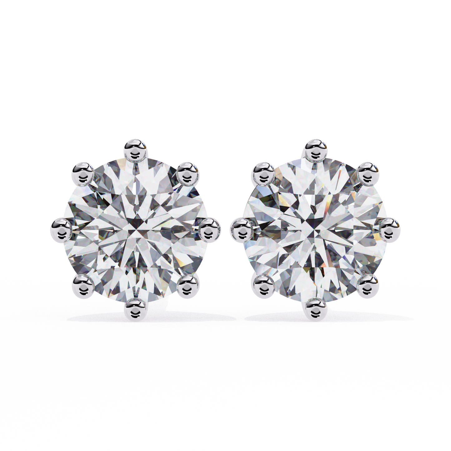 10K White Gold Lab Grown Diamond Solitaire Stud Earrings 2.55 ctw DAE-126