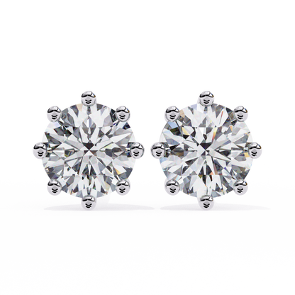 10K White Gold Lab Grown Diamond Solitaire Stud Earrings 2.55 ctw DAE-126
