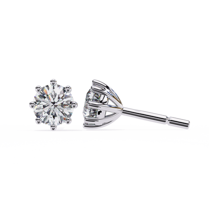10K White Gold Lab Grown Diamond Solitaire Stud Earrings 2.55 ctw DAE-126