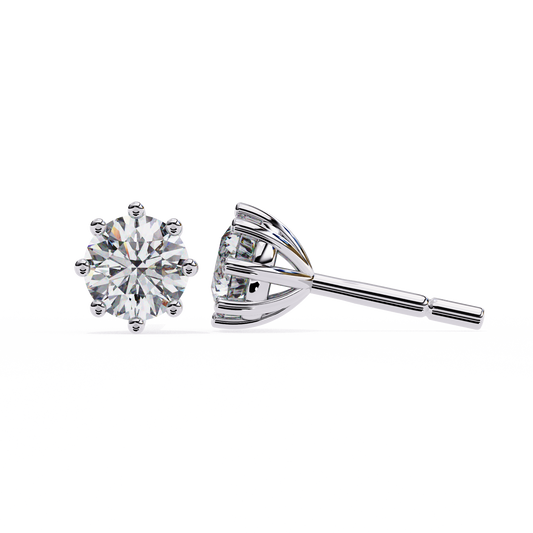 18K White Gold Lab Grown Diamond Solitaire Stud Earrings 2.55 ctw DAE-126