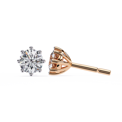 10K Rose Gold Lab Grown Diamond Solitaire Stud Earrings 2.55 ctw DAE-126
