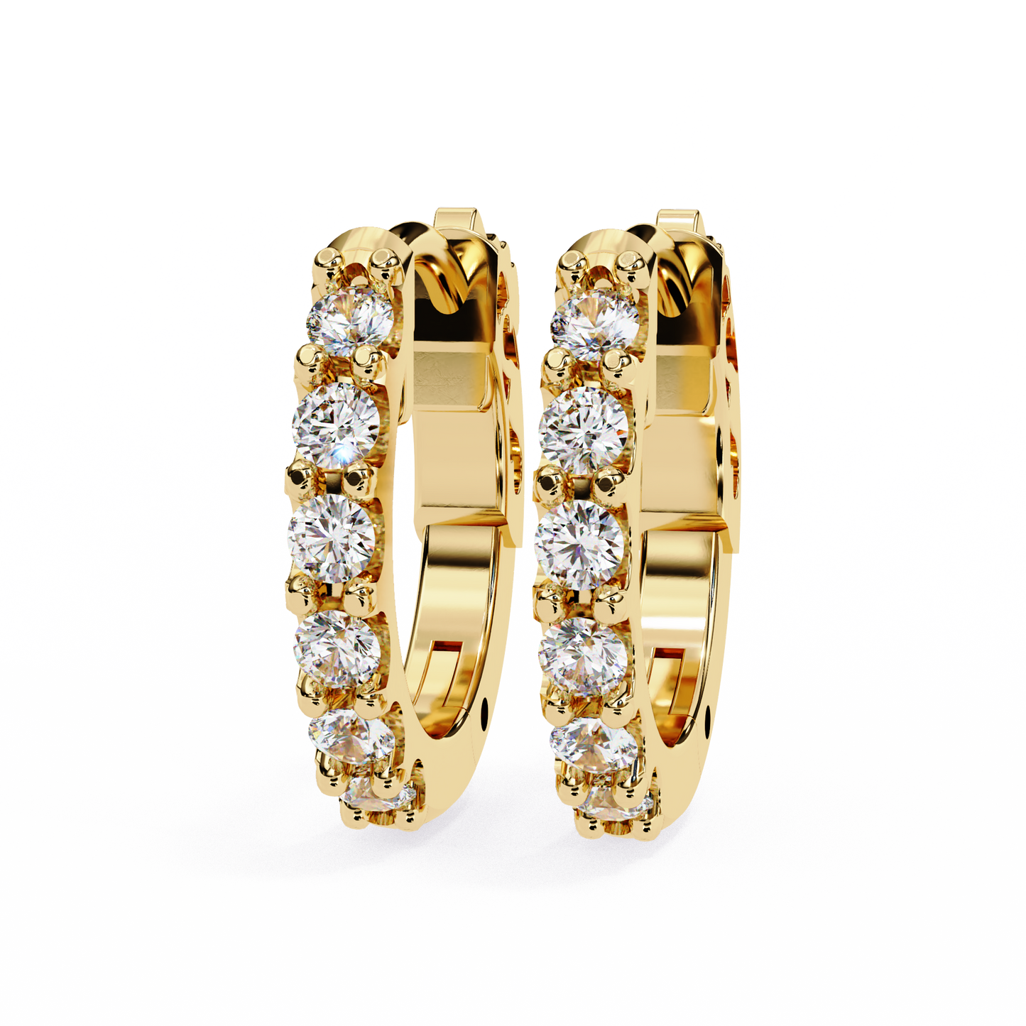 18K Yellow Gold Lab Grown Diamond Hoops Earrings 0.36 ctw DAE-150