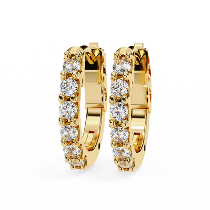 18K Yellow Gold Lab Grown Diamond Hoops Earrings 0.36 ctw DAE-150