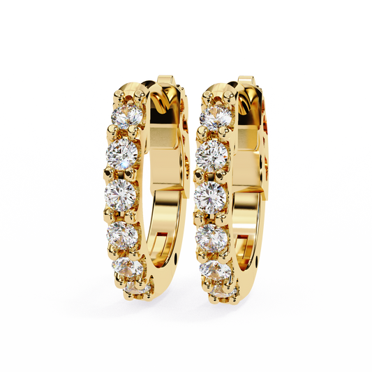 18K Yellow Gold Lab Grown Diamond Hoops Earrings 0.36 ctw DAE-150