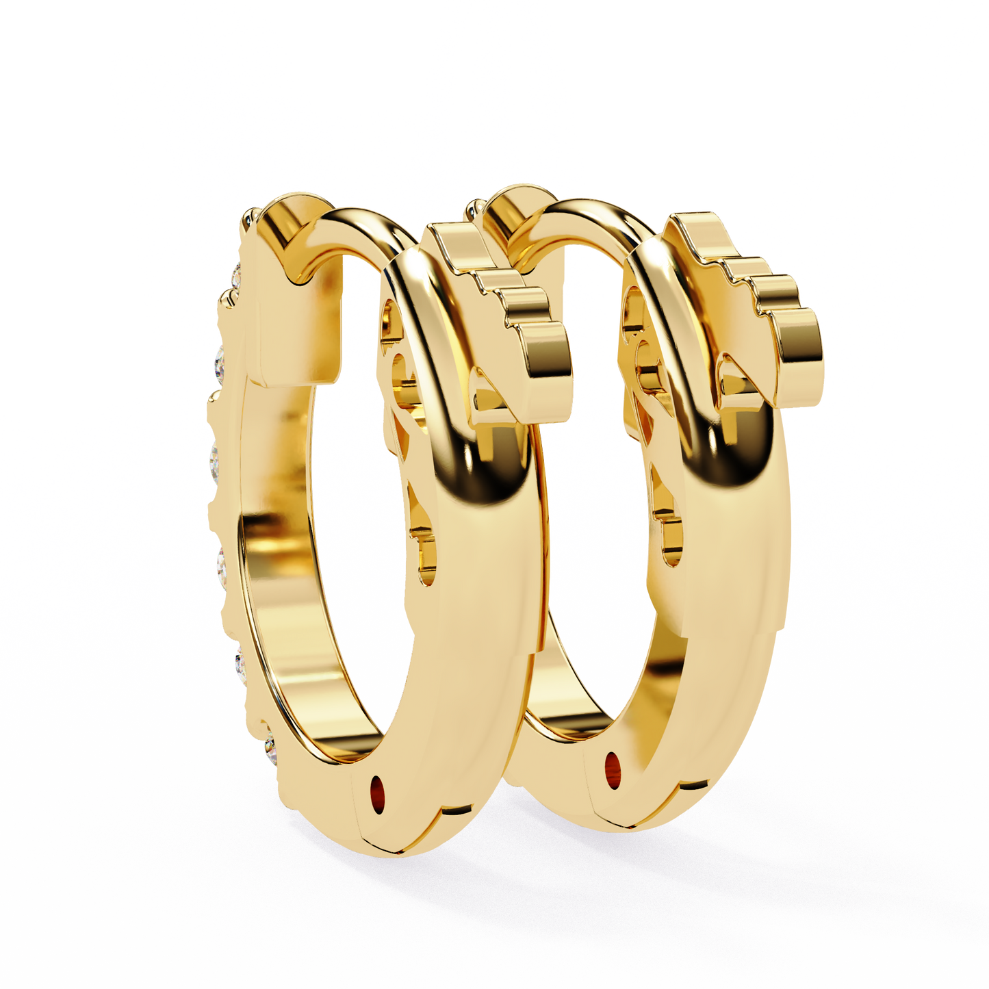 18K Yellow Gold Lab Grown Diamond Hoops Earrings 0.36 ctw DAE-150
