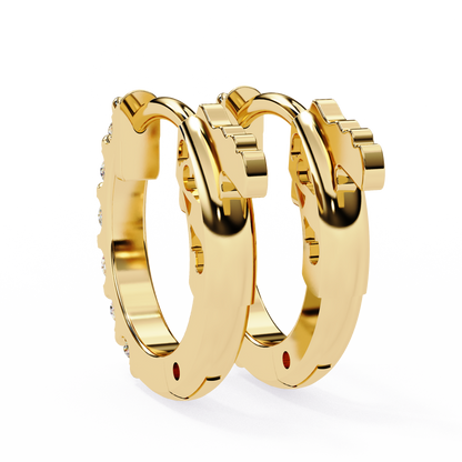 18K Yellow Gold Lab Grown Diamond Hoops Earrings 0.36 ctw DAE-150