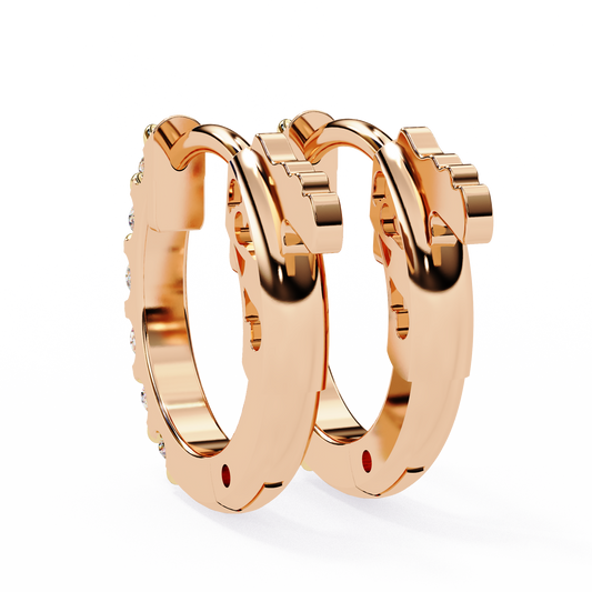 10K Rose Gold Lab Grown Diamond Hoops Earrings 0.36 ctw DAE-150