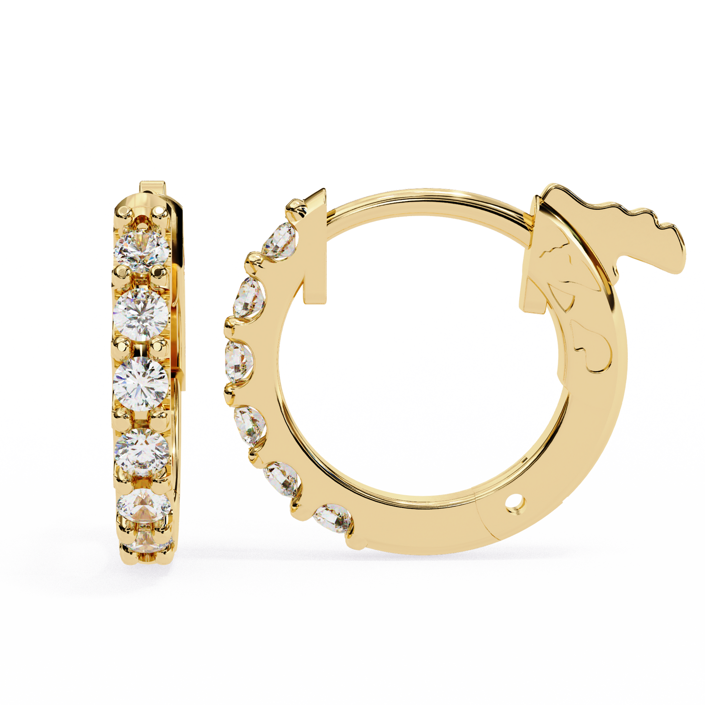 18K Yellow Gold Lab Grown Diamond Hoops Earrings 0.36 ctw DAE-150