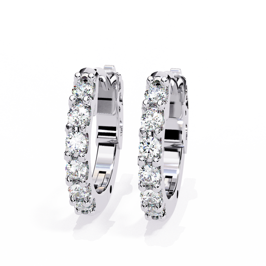 18K White Gold Lab Grown Diamond Hoops Earrings 0.36 ctw DAE-150