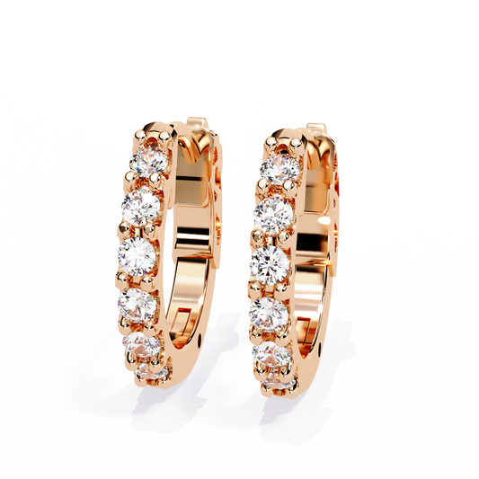 10K Rose Gold Lab Grown Diamond Hoops Earrings 0.36 ctw DAE-150