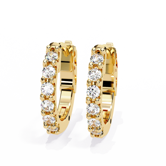 10K Yellow Gold Lab Grown Diamond Hoops Earrings 0.36 ctw DAE-150