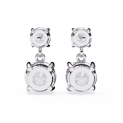 10K White Gold Lab Grown Diamond Drop Earrings 3.73 ctw DAE-159