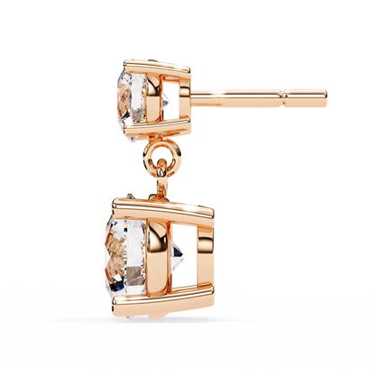 10K Rose Gold Lab Grown Diamond Drop Earrings 3.73 ctw DAE-159