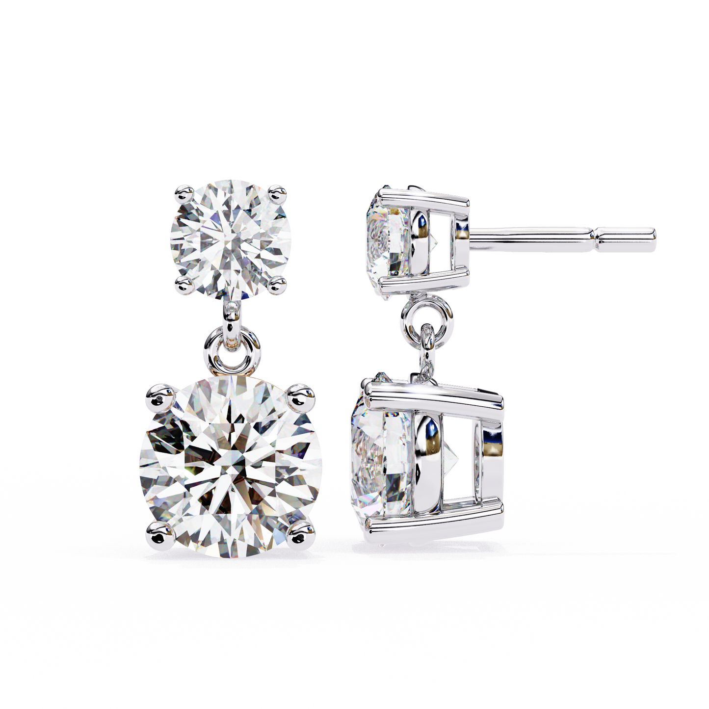 10K White Gold Lab Grown Diamond Drop Earrings 3.73 ctw DAE-159