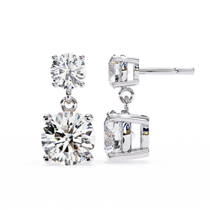 10K White Gold Lab Grown Diamond Drop Earrings 3.73 ctw DAE-159