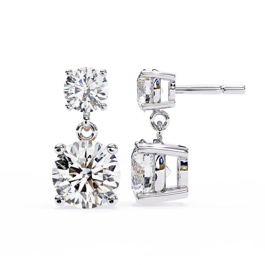 18K White Gold Lab Grown Diamond Drop Earrings 3.73 ctw DAE-159