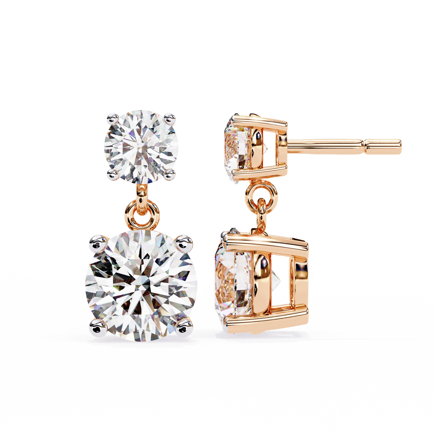 10K Rose Gold Lab Grown Diamond Drop Earrings 3.73 ctw DAE-159