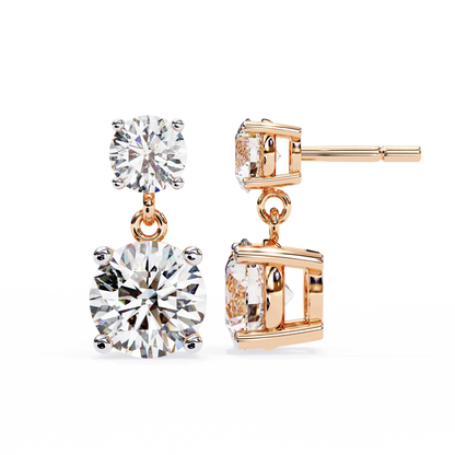 10K Rose Gold Lab Grown Diamond Drop Earrings 3.73 ctw DAE-159