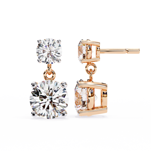 10K Rose Gold Lab Grown Diamond Drop Earrings 3.73 ctw DAE-159