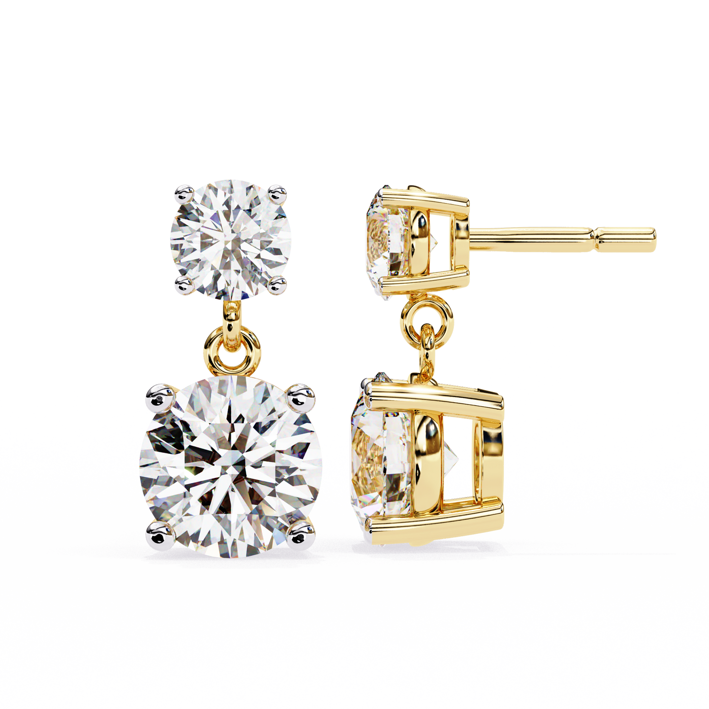 10K Yellow Gold Lab Grown Diamond Drop Earrings 3.73 ctw DAE-159