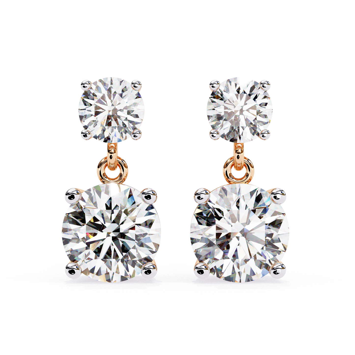 10K Rose Gold Lab Grown Diamond Drop Earrings 3.73 ctw DAE-159