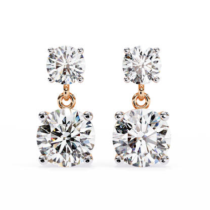 10K Rose Gold Lab Grown Diamond Drop Earrings 3.73 ctw DAE-159