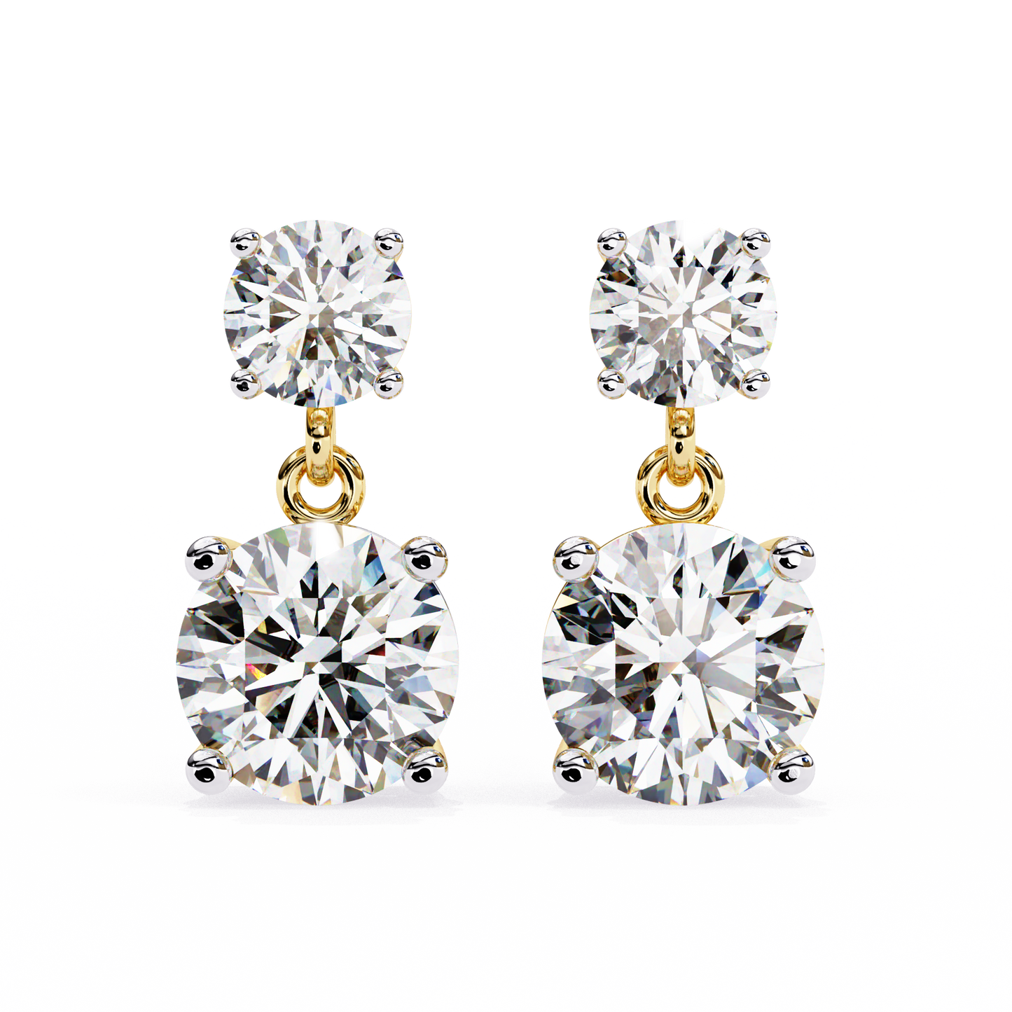 10K Yellow Gold Lab Grown Diamond Drop Earrings 3.73 ctw DAE-159