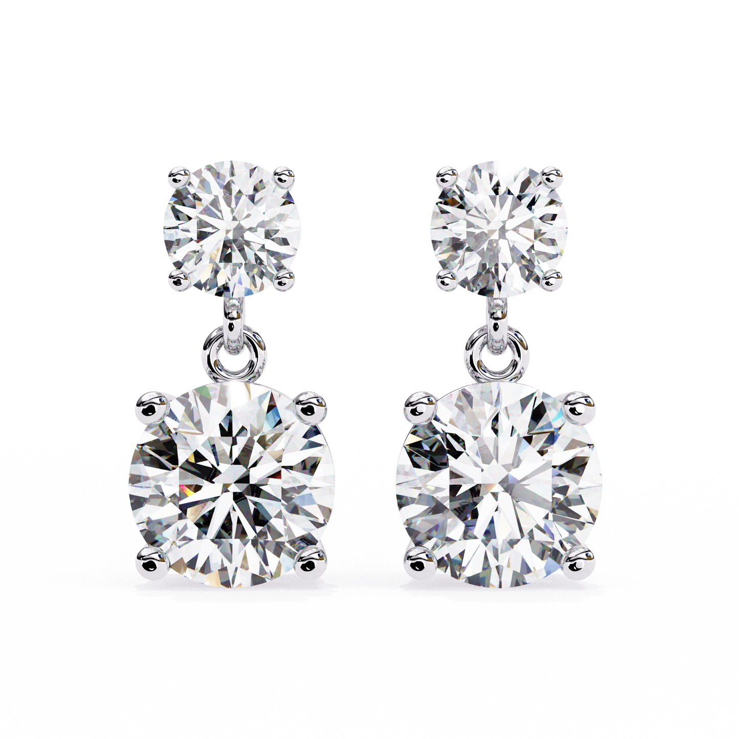 10K White Gold Lab Grown Diamond Drop Earrings 3.73 ctw DAE-159