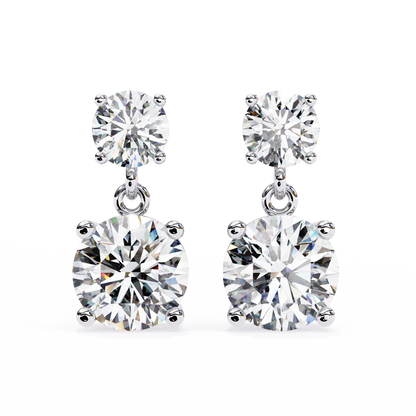 10K White Gold Lab Grown Diamond Drop Earrings 3.73 ctw DAE-159