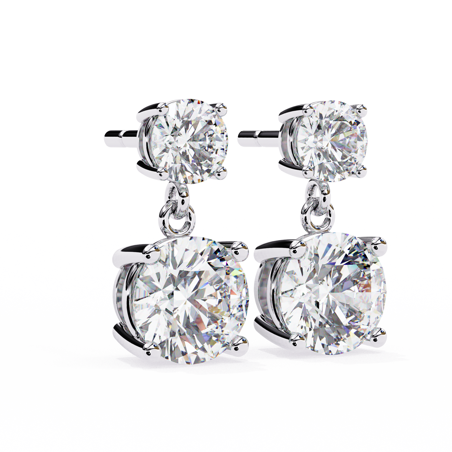 10K White Gold Lab Grown Diamond Drop Earrings 3.73 ctw DAE-159