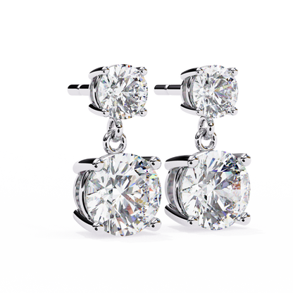 10K White Gold Lab Grown Diamond Drop Earrings 3.73 ctw DAE-159