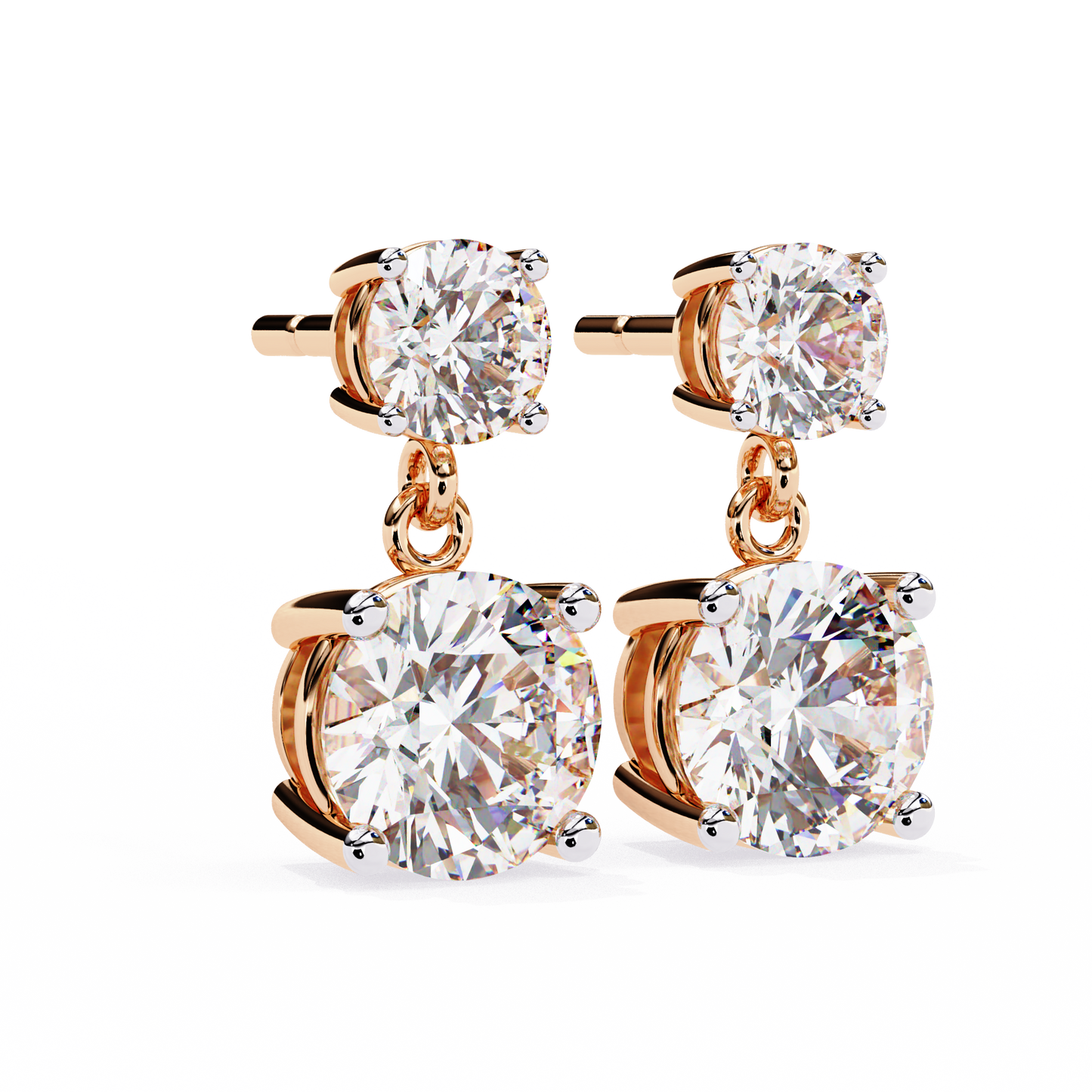 10K Rose Gold Lab Grown Diamond Drop Earrings 3.73 ctw DAE-159