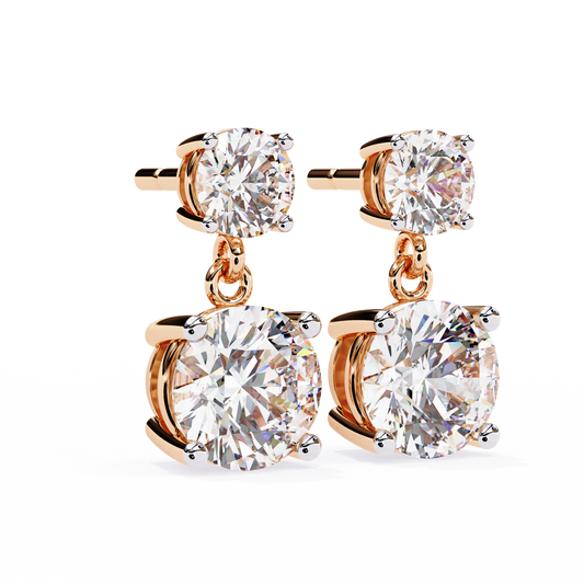 10K Rose Gold Lab Grown Diamond Drop Earrings 3.73 ctw DAE-159