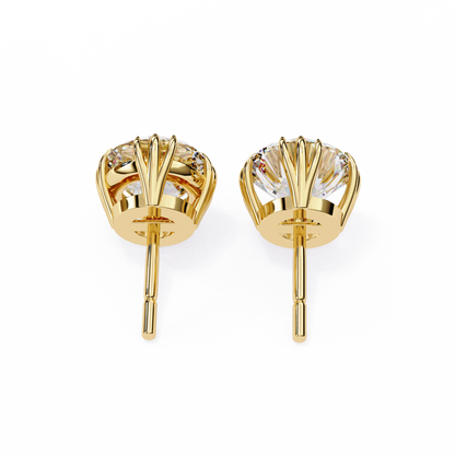 18K Yellow Gold Lab Grown Diamond Solitaire Stud Earrings 2.80 ctw DAE-123
