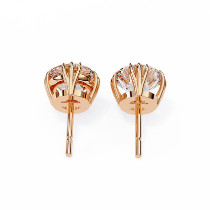 14K Rose Gold Lab Grown Diamond Solitaire Stud Earrings 2.80 ctw DAE-123