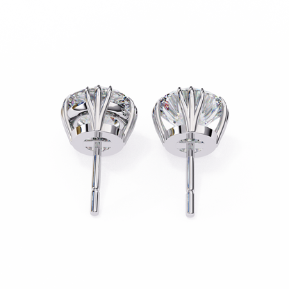14K White Gold Lab Grown Diamond Solitaire Stud Earrings 2.80 ctw DAE-123
