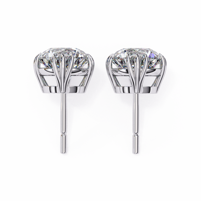 14K White Gold Lab Grown Diamond Solitaire Stud Earrings 2.80 ctw DAE-123