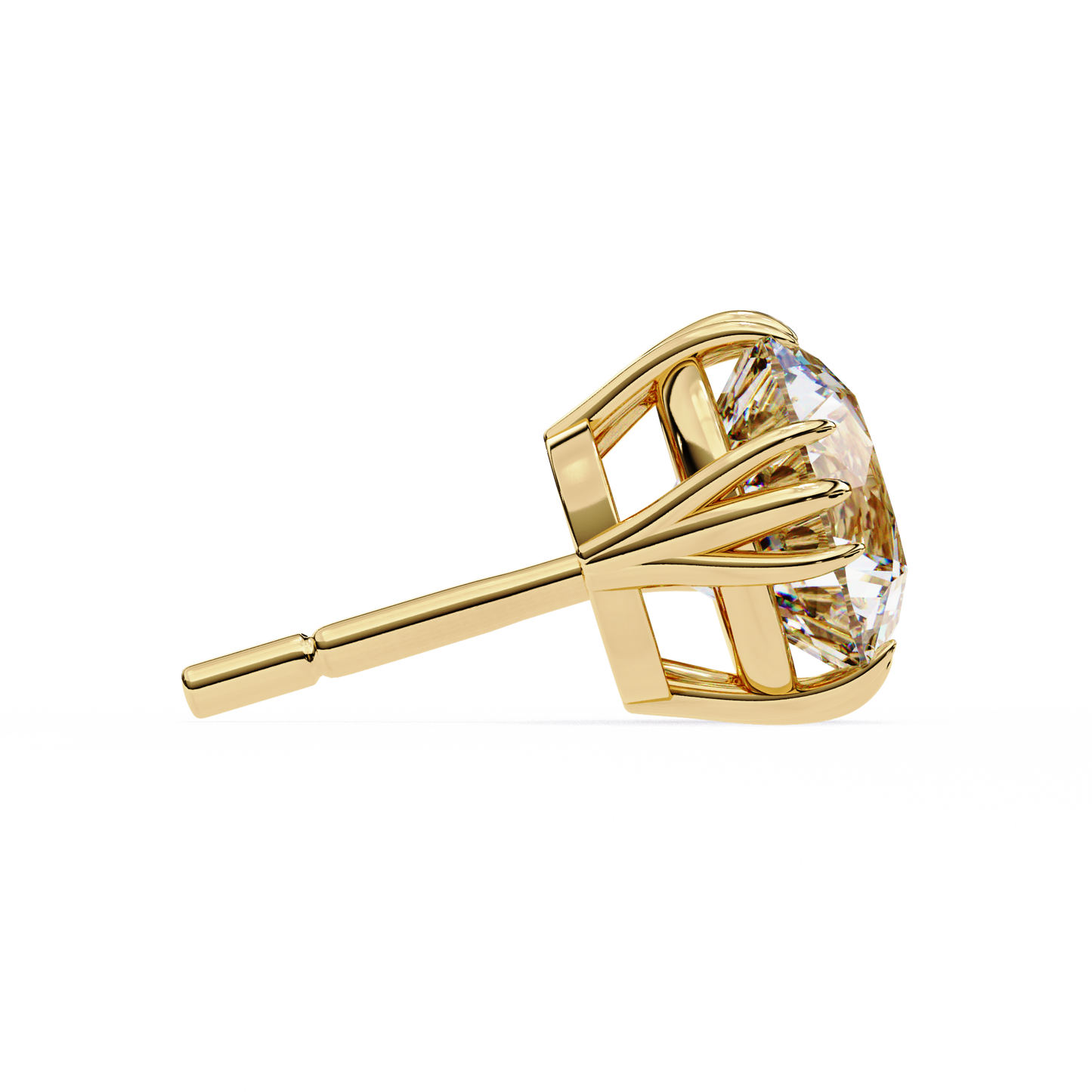 18K Yellow Gold Lab Grown Diamond Solitaire Stud Earrings 2.80 ctw DAE-123