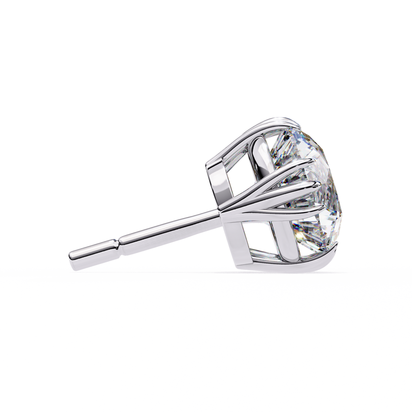 14K White Gold Lab Grown Diamond Solitaire Stud Earrings 2.80 ctw DAE-123