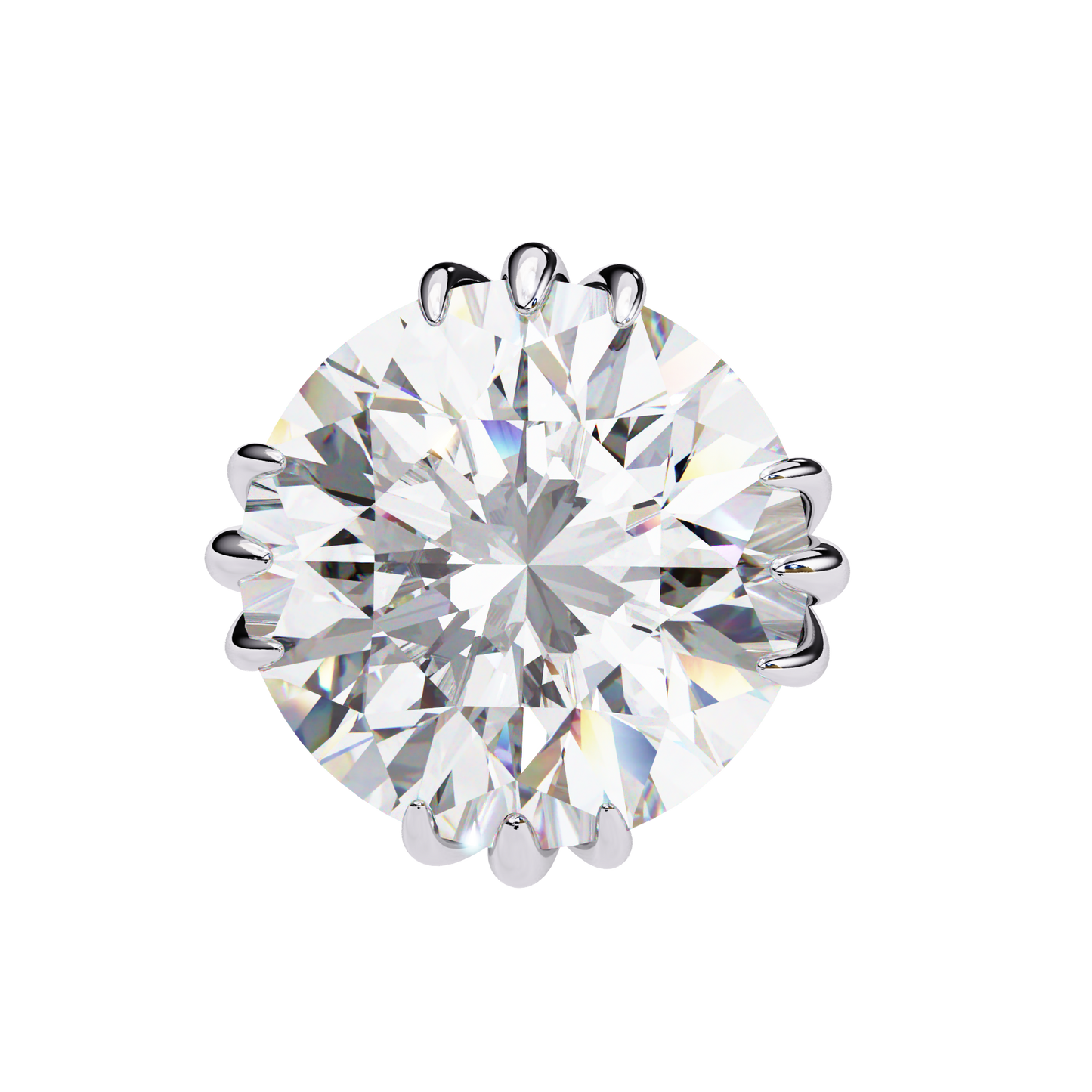 14K White Gold Lab Grown Diamond Solitaire Stud Earrings 2.80 ctw DAE-123