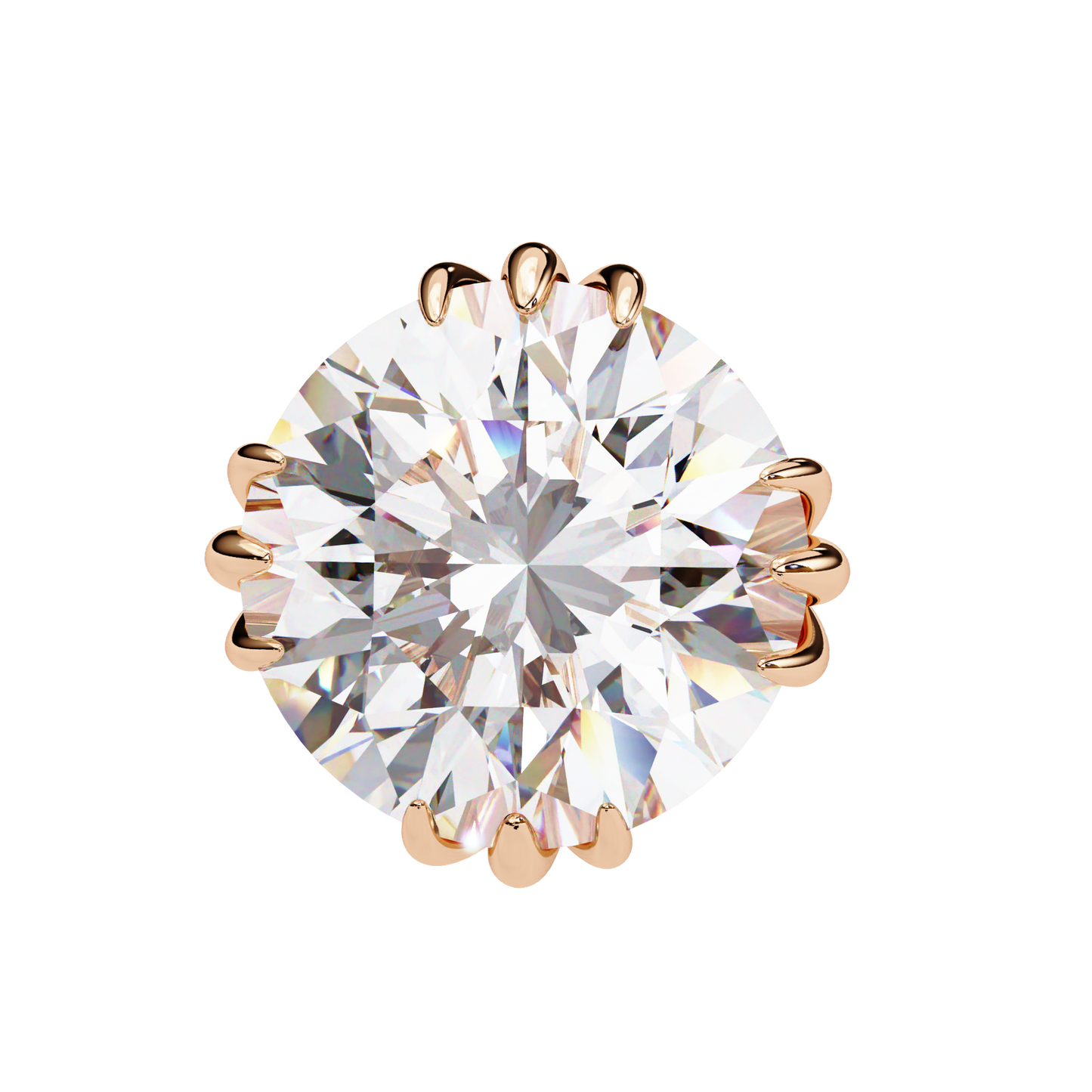 10K Rose Gold Lab Grown Diamond Solitaire Stud Earrings 2.80 ctw DAE-123